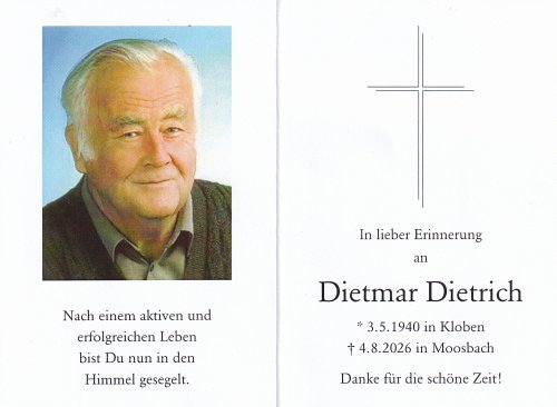 DIETRICH DIetmar Sterbebildchen 2026